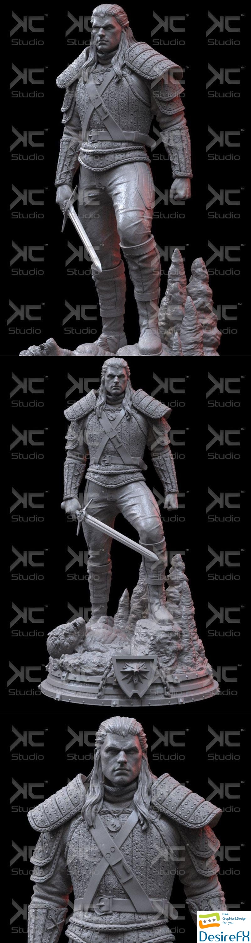 KcStudio - Witcher Netflix Fan Art 3D Print