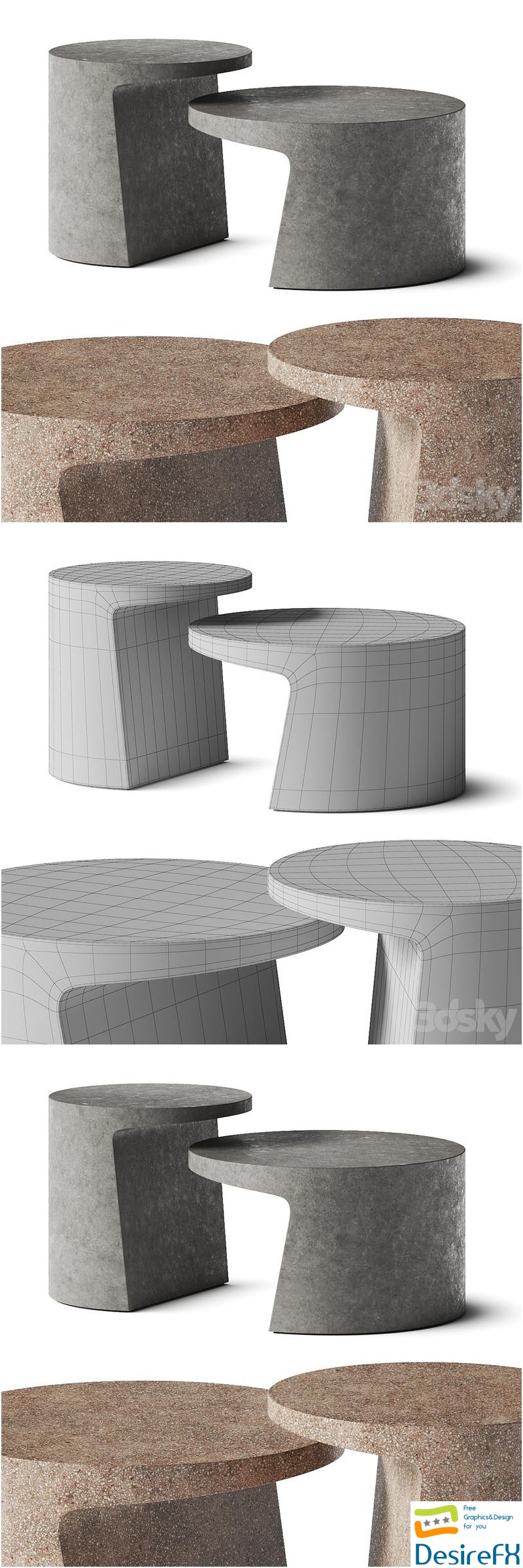 Kettal Giro Coffee Tables 3D Model