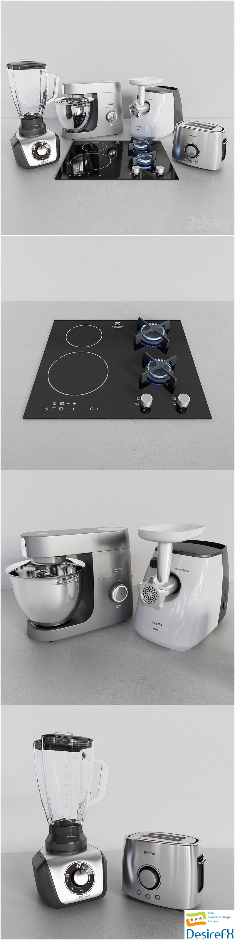 Kitchen Electronics set 3D Model