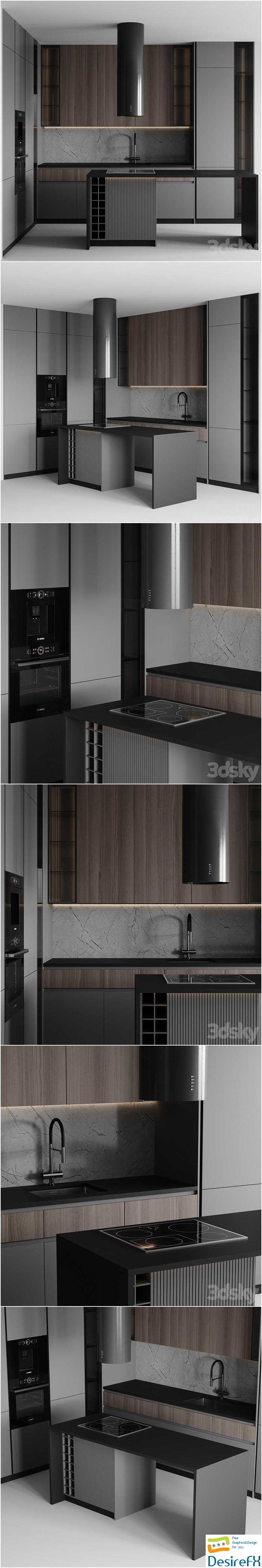 Kitchen modern-048 3D Model