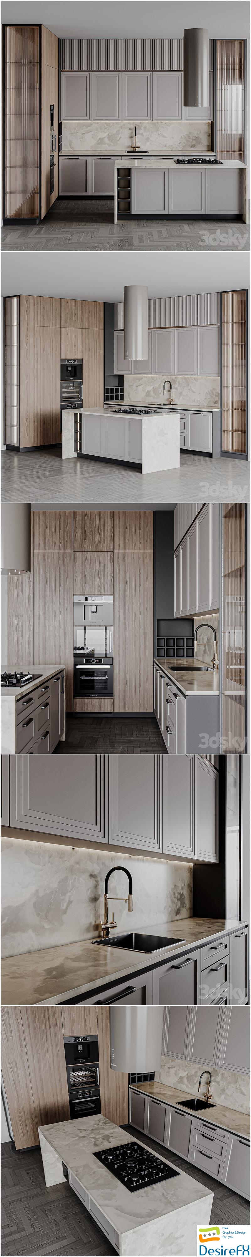 Kitchen modern 275 3D Model