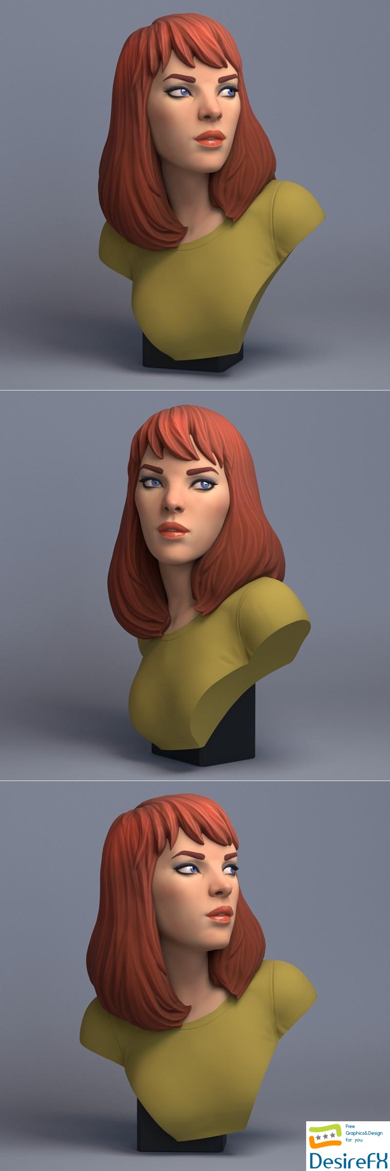 Mary Jane Statue Bust 3D Print