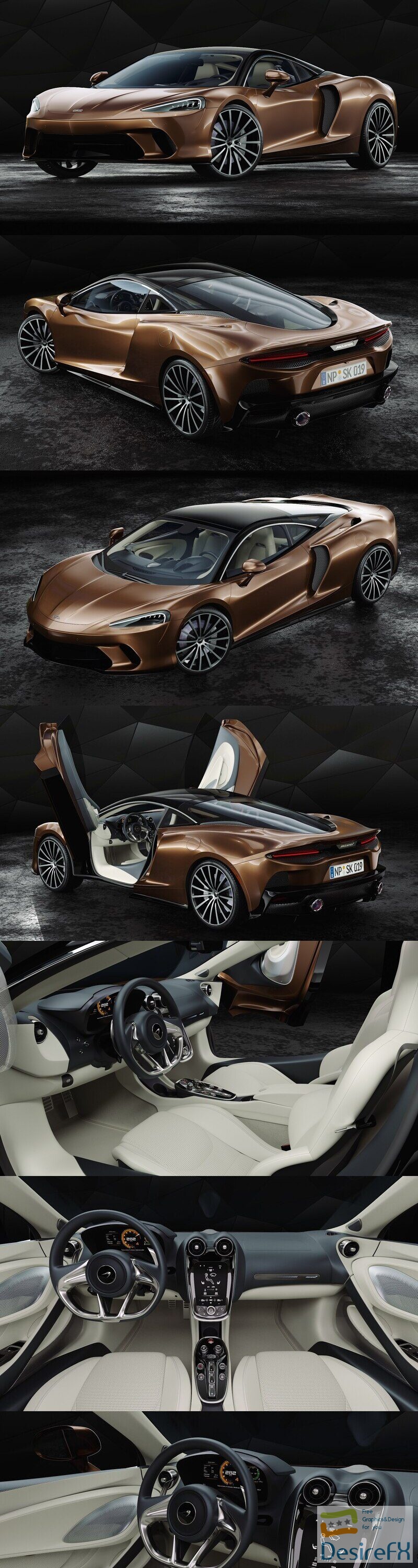 McLaren GT 2020 with HQ interior 3D Model