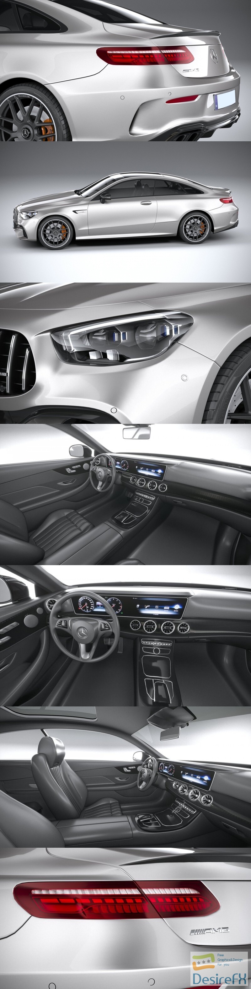 Mercedes-Benz E63 Coupe AMG 2021 3D Model