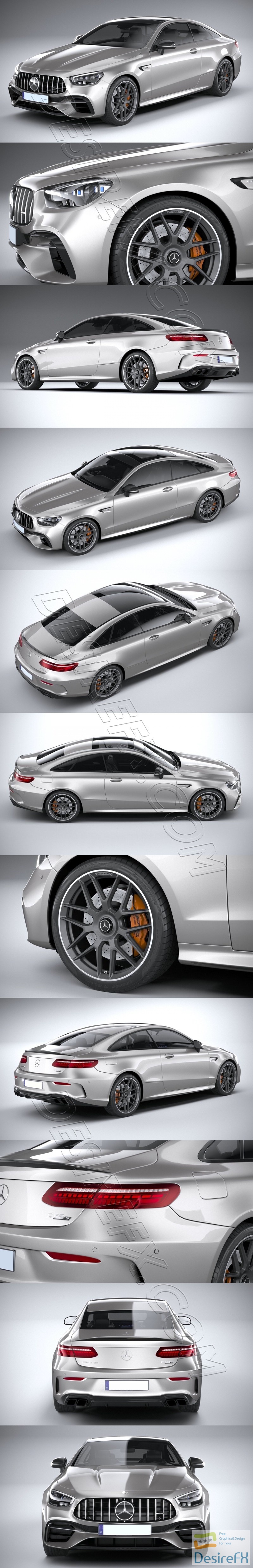 Mercedes-Benz E63 Coupe AMG 2021 3D Model