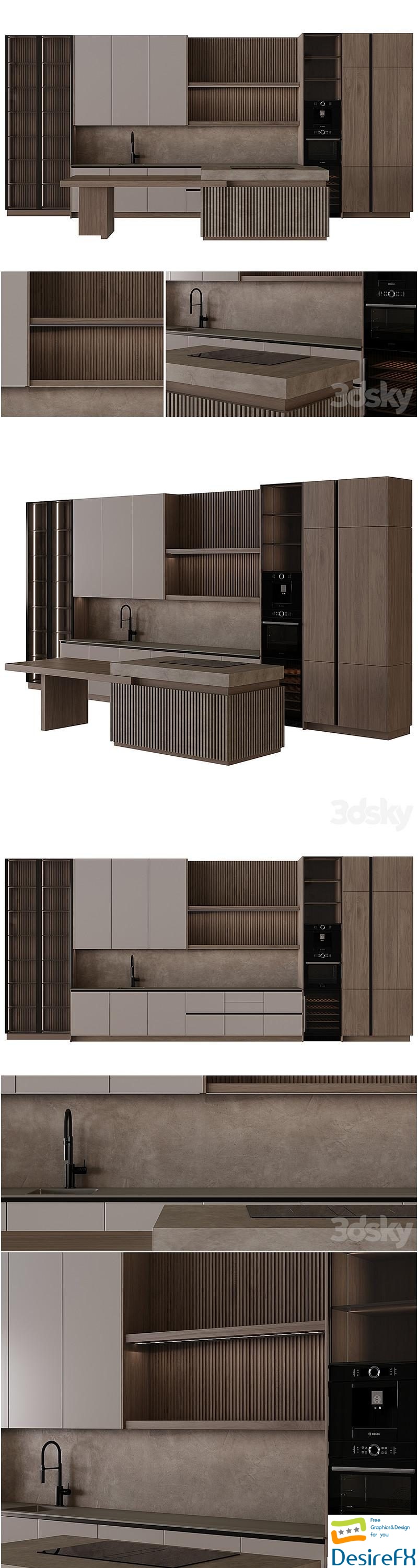 Modern style kitchen 56 3D Model
