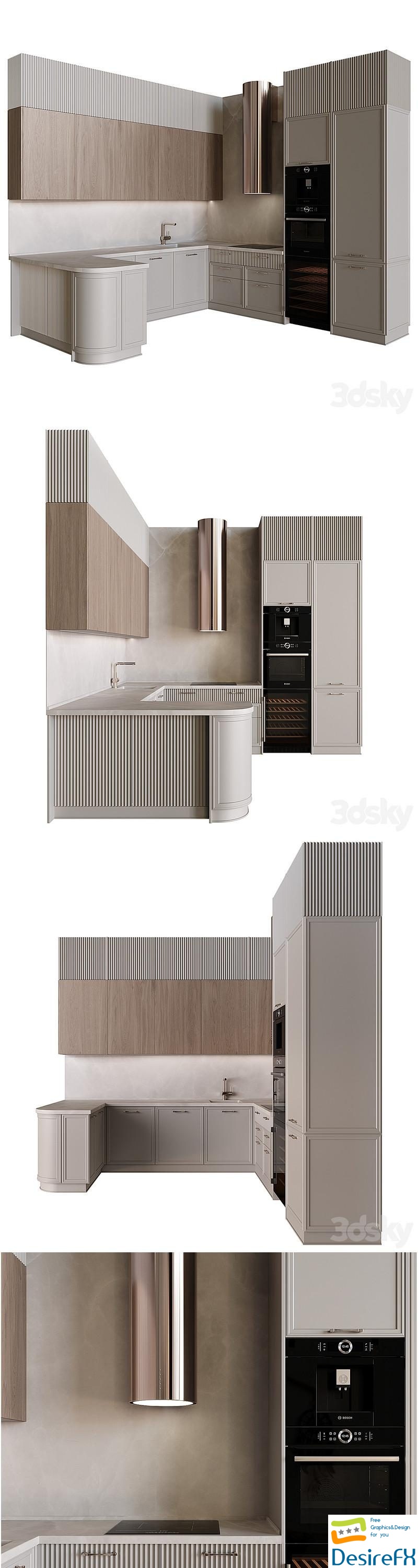 Neoclassic kitchen 30 3D Model