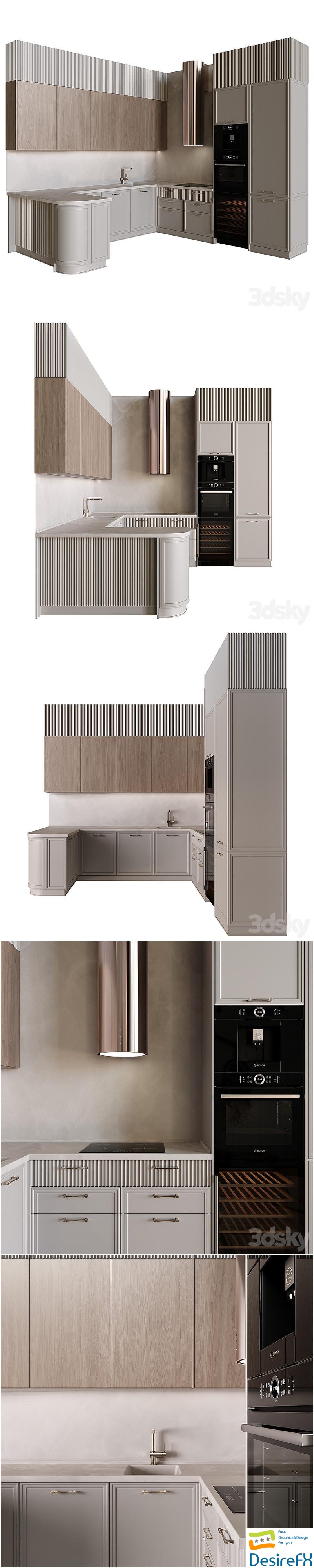 Neoclassic kitchen 30 3D Model