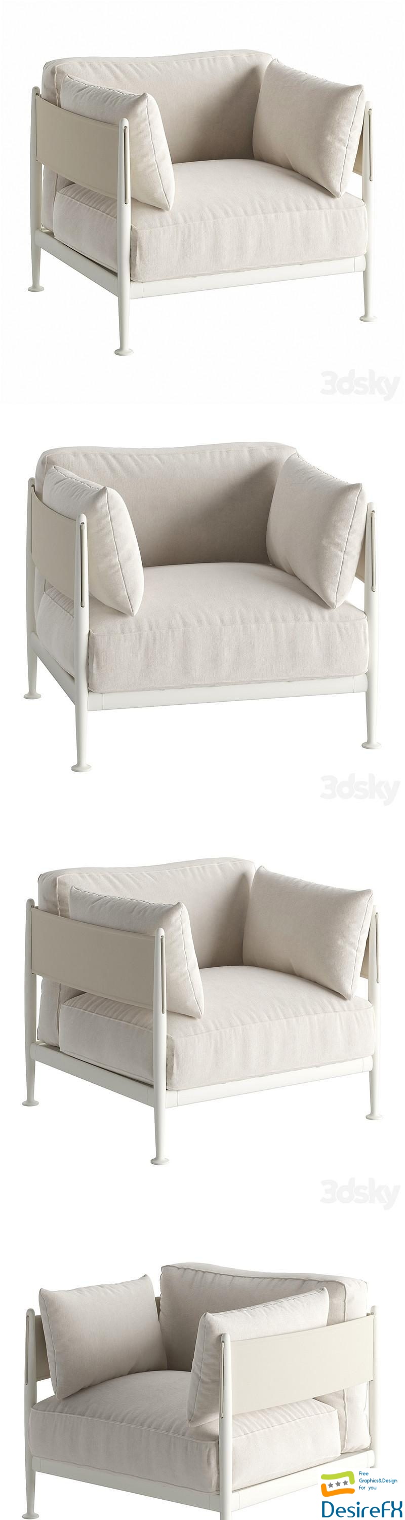 Obi armchair by Expormim 3D Model