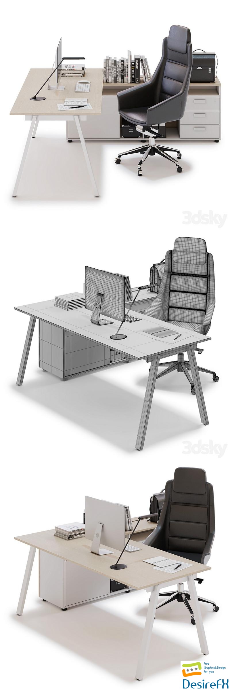 Office workspace LAS 5TH ELEMENT (v15) 3D Model