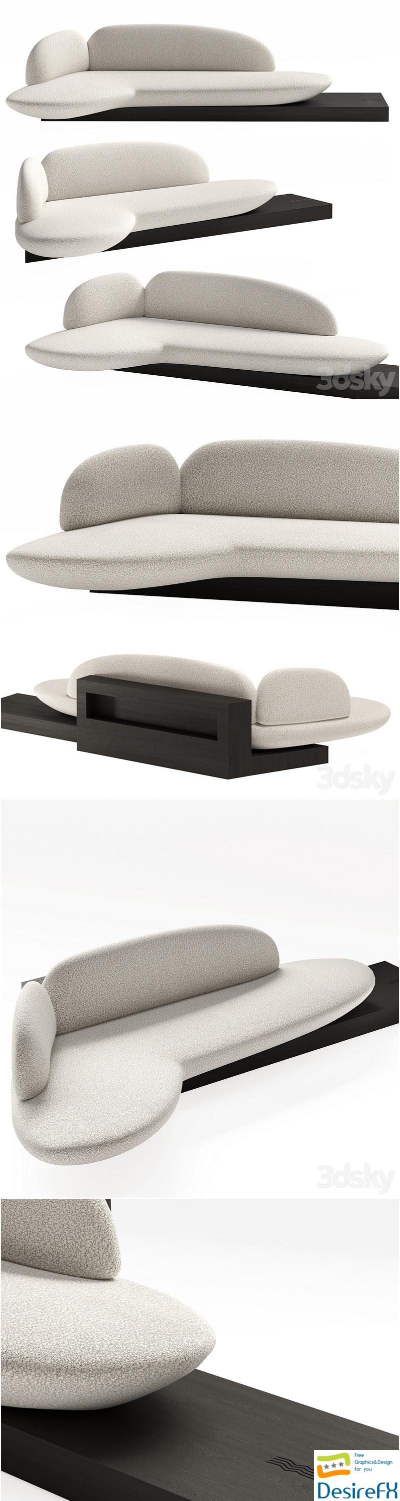 Origin large sofa by Jimmy Delatour 3D Model
