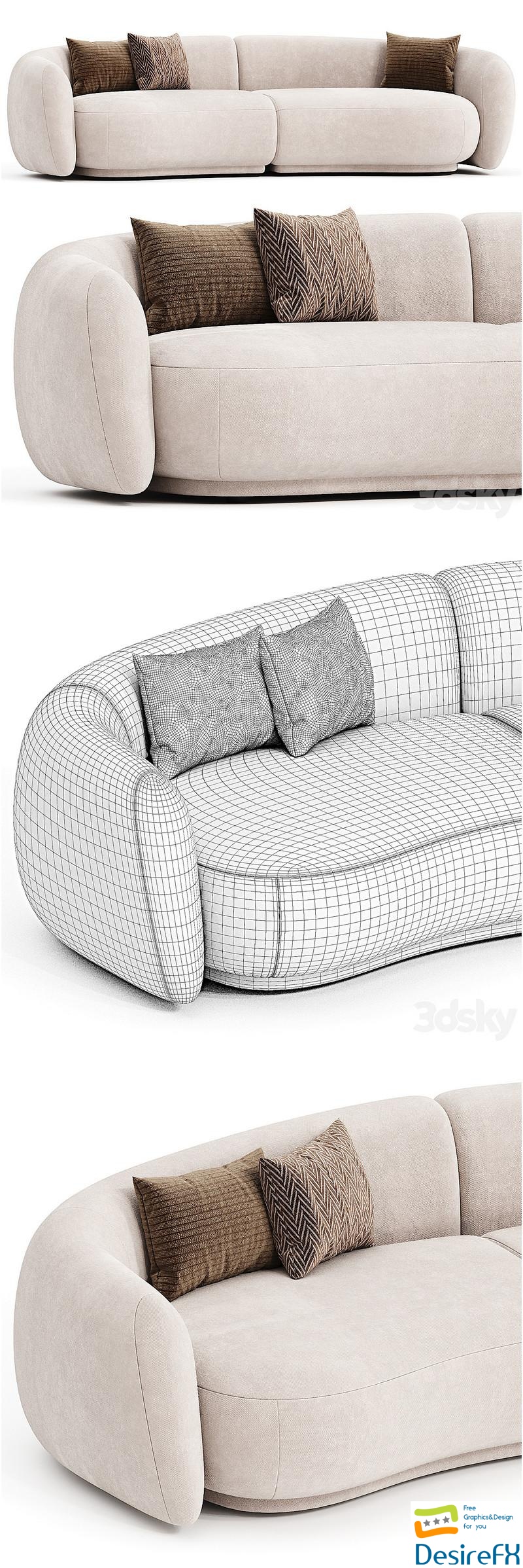 PACIFIC Sofa By Moroso 3D Model