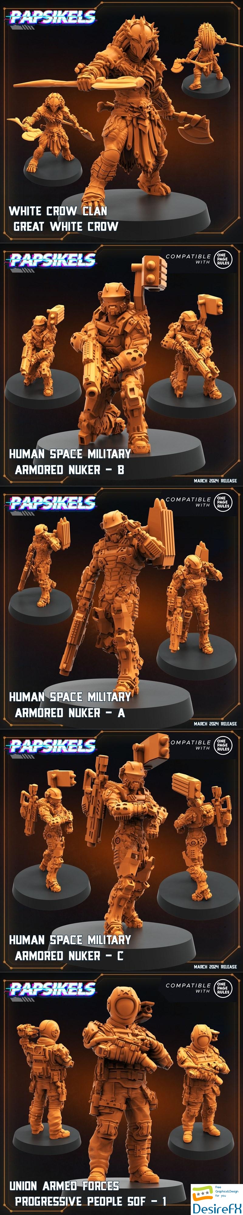 Papsikels Miniatures - Sci-Fi March 2024 3D Print