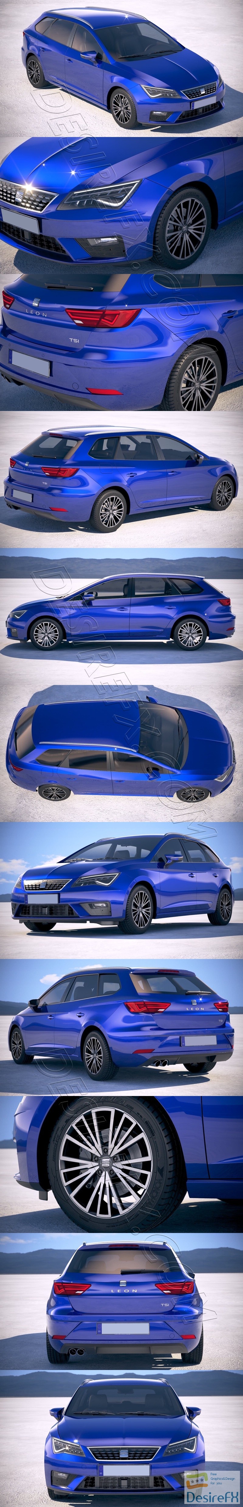 Seat Leon ST 2019 3D Model