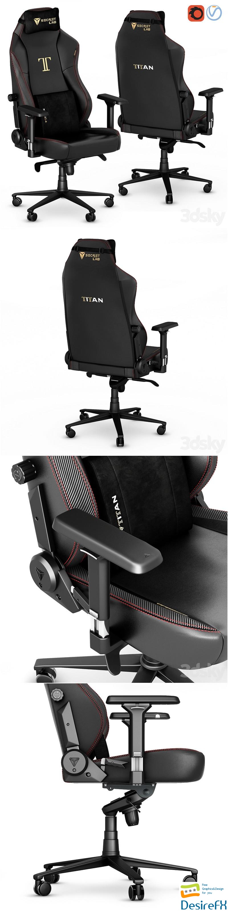 Secretlab TITAN 2020 gaming office chair 3D Model