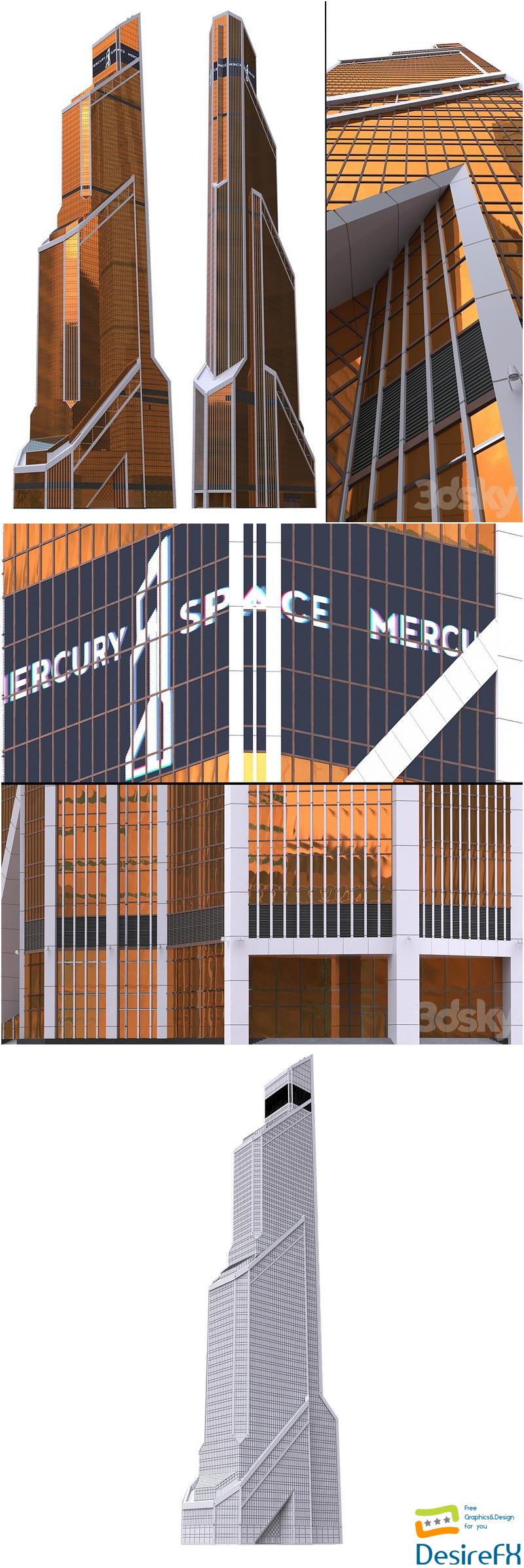 Skyscraper Mercury City Tower Mercury 3D Model