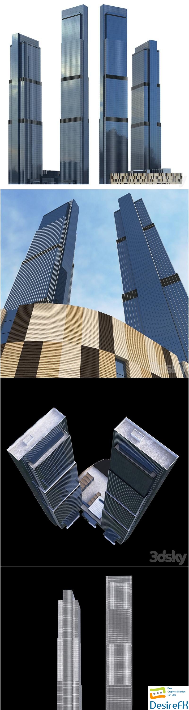 Skyscraper of the Neva Tower (Neva Towers, Moscow-city) 3D Model
