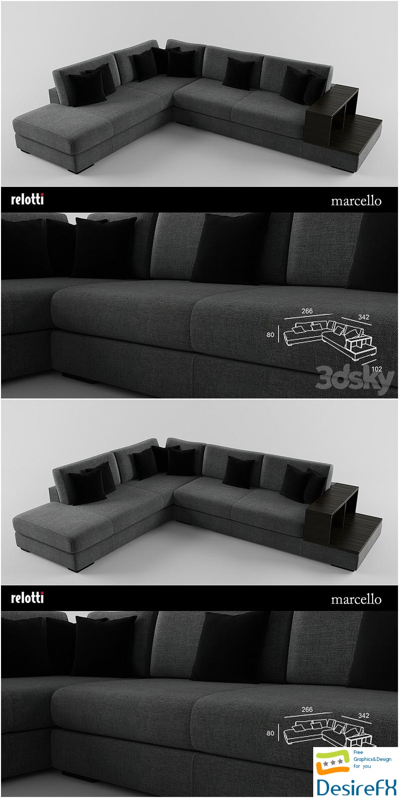 Sofa Relotti Marcello 3D Model