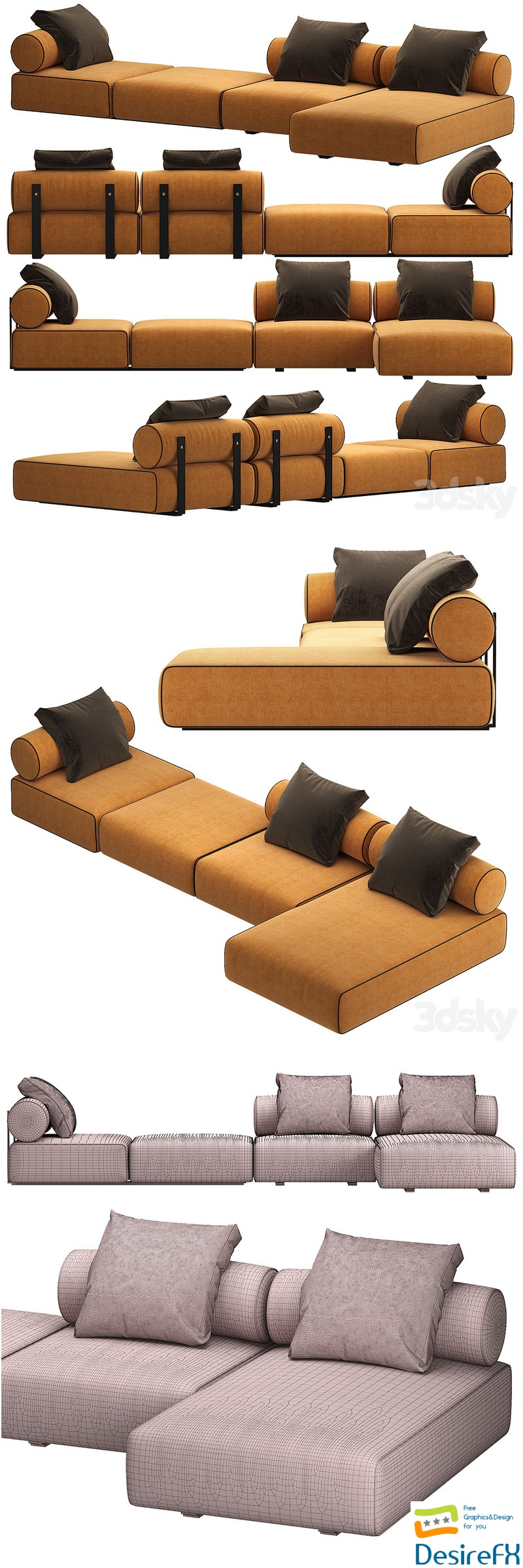 Sofa Shinto by Domkapa 3D Model