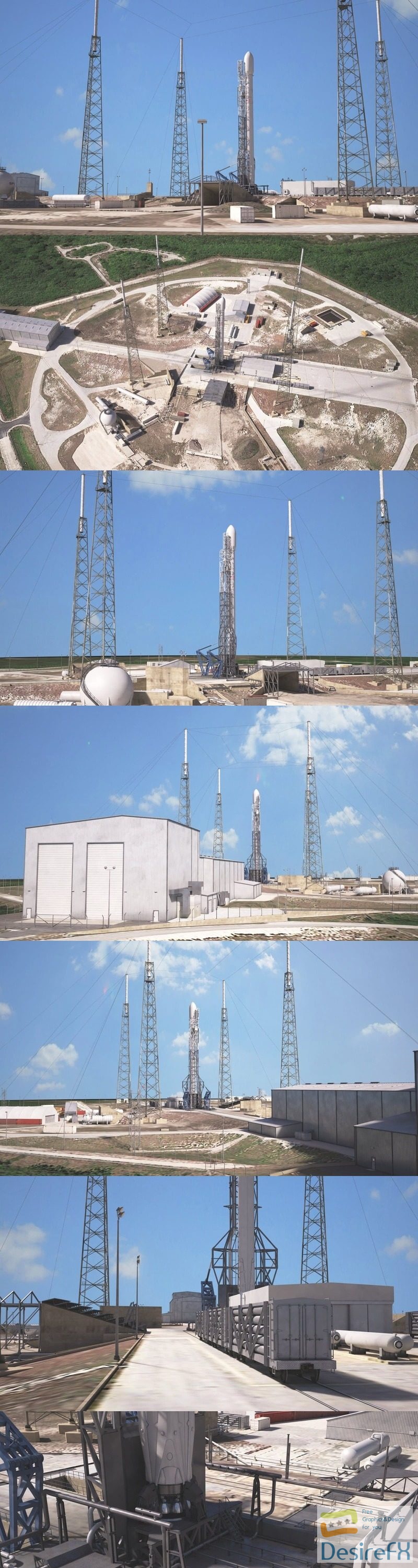 SpaceX Launch Pad Complex 3D Model