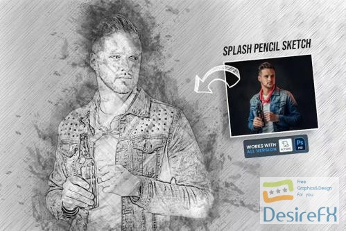 Splash Pencil Sketch - MXKW7DP