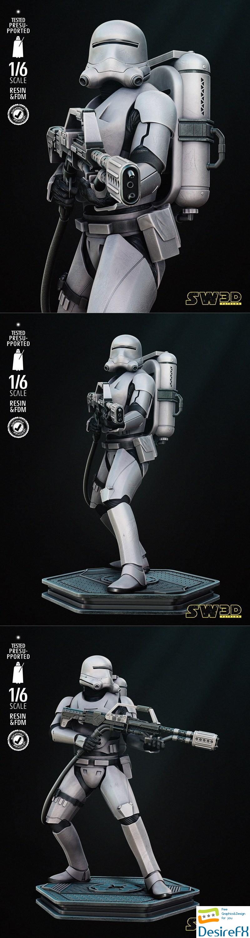 Star Wars - Flame Trooper Sculpture 3D Print