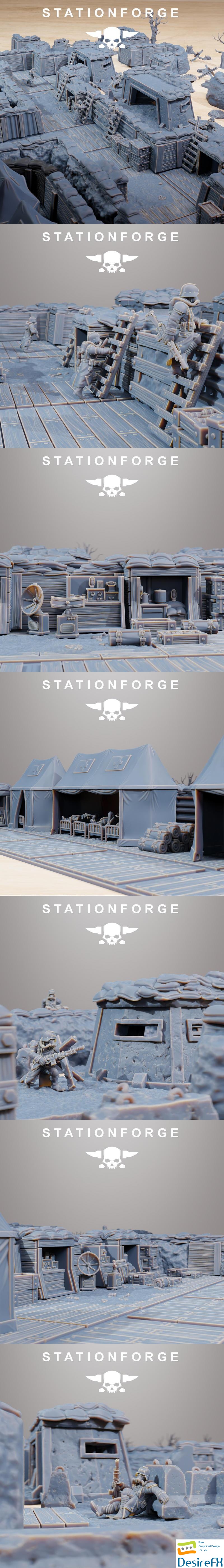 Station Forge - GrimGuard Trench Terrain - 3D Print