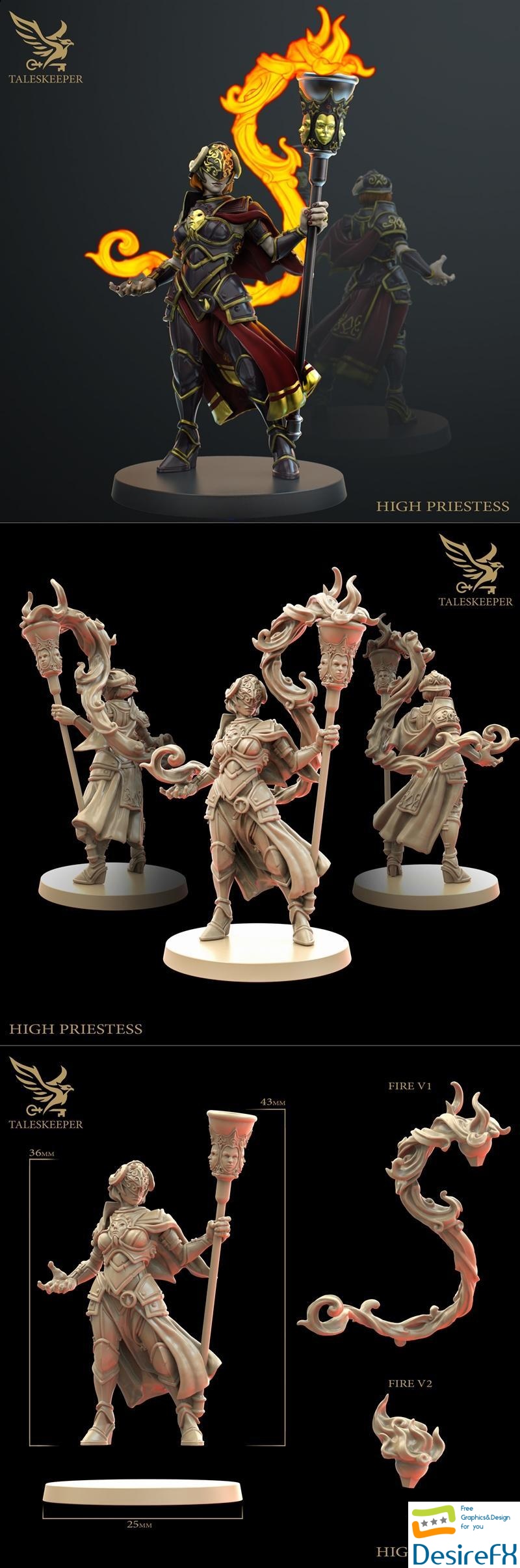 Strife Torch High Priestess 3D Print