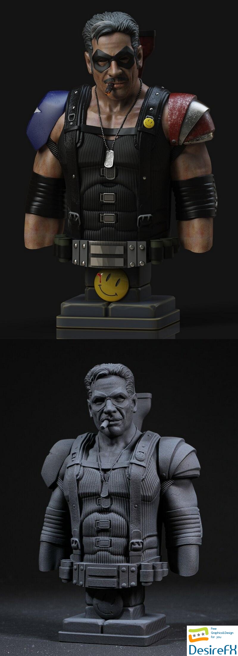 The Comedian - Watchmen Bust - 3D Print