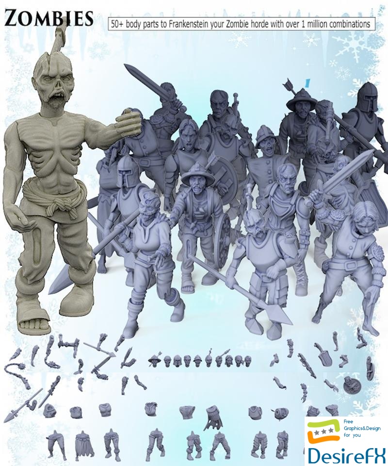 The Frost Zombies Modular 3D Print