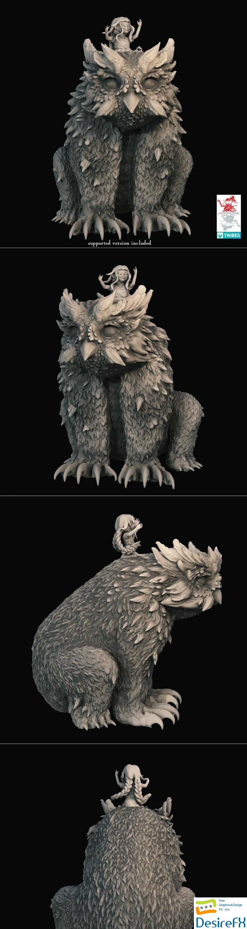 The Girl and the Owlbear 3D Print