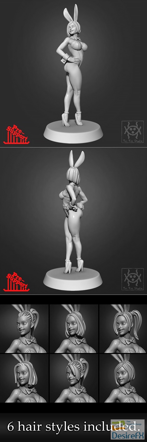 Tri Fin Studio – Pin up – Bunny girl – 3D Print