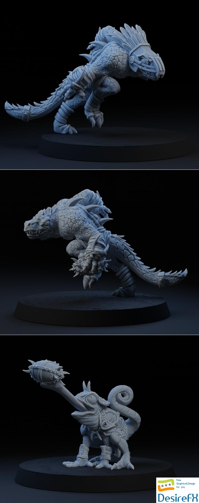 UGNI Miniatures - Primal Lizardmen 3D Print