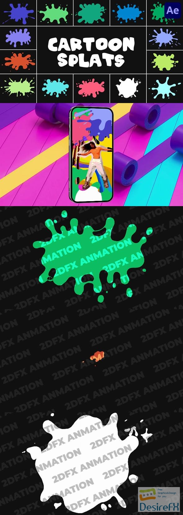VideoHive Cartoon Splats for After Effects 50940925