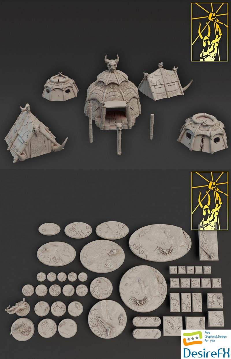 Wakaturu Terrain and Bases - 3D Print