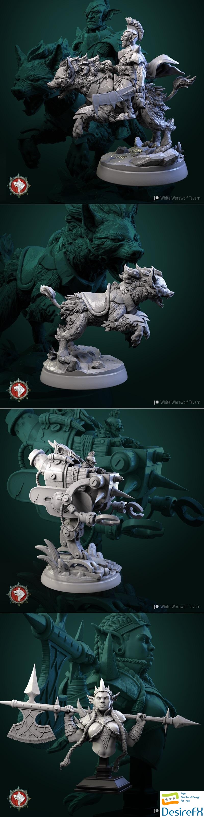 White Werewolf Tavern - Green Fury Goblins 3D Print