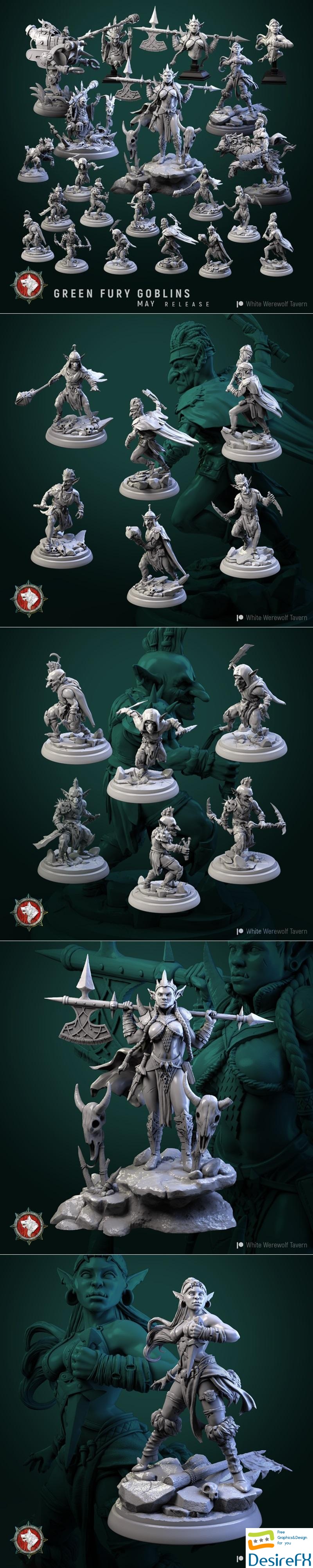 White Werewolf Tavern - Green Fury Goblins 3D Print