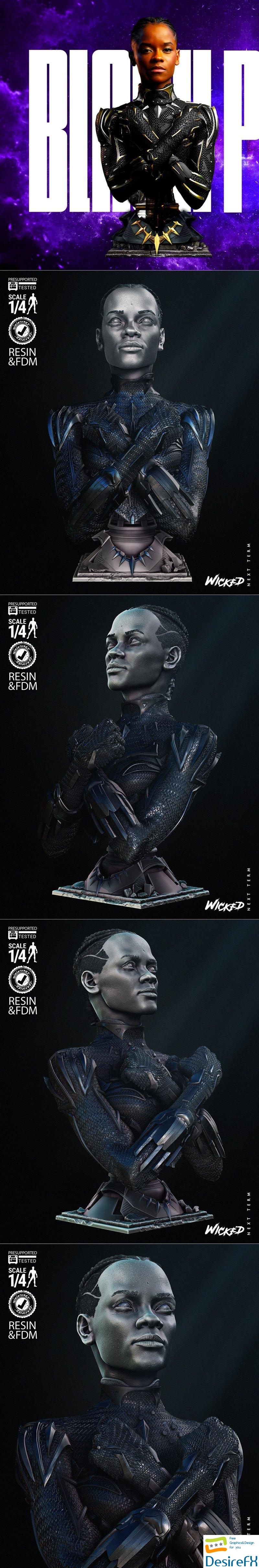 Wicked - Black Panther Shuri Bust Portrait 3D Print