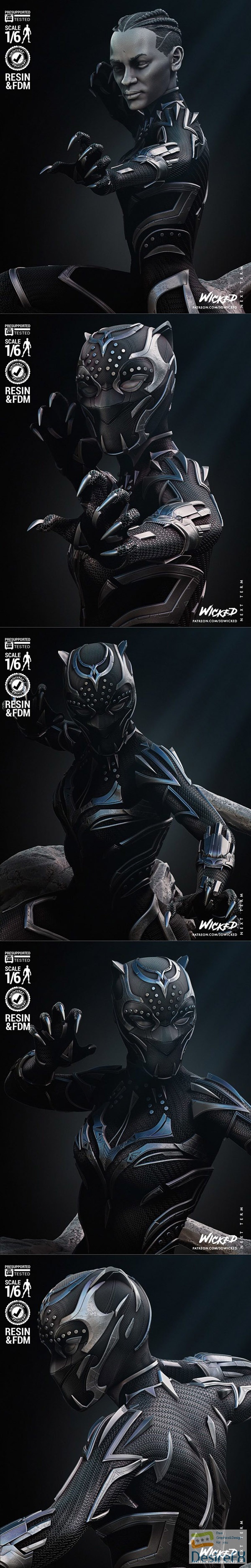 WICKED – Black Panther Shuri Sculpture – 3D Print