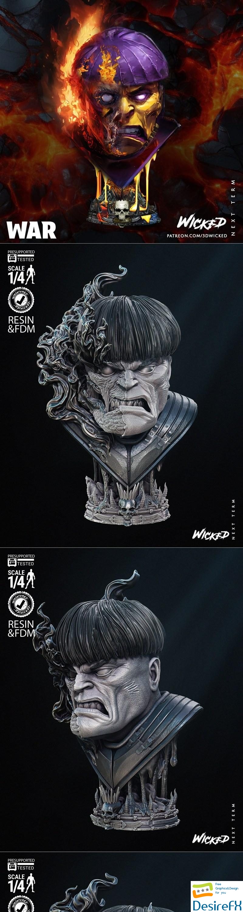 Wicked - War Bust 3D Print