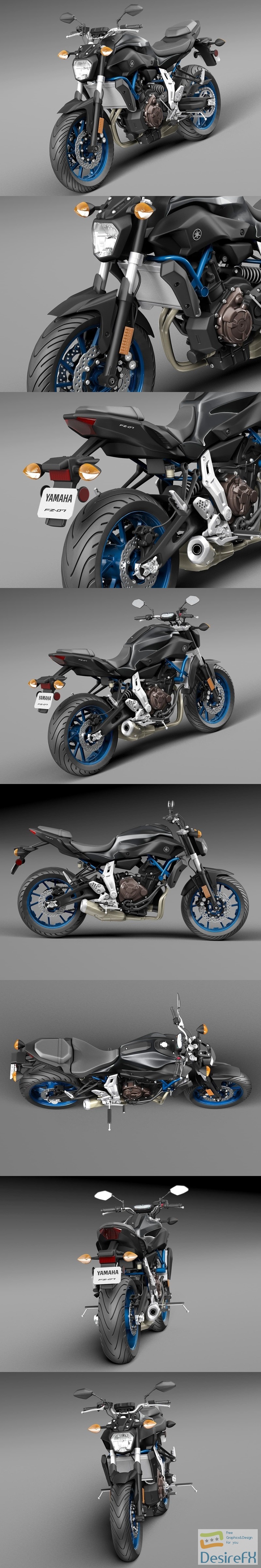 Yamaha FZ 07 2016 3D Model