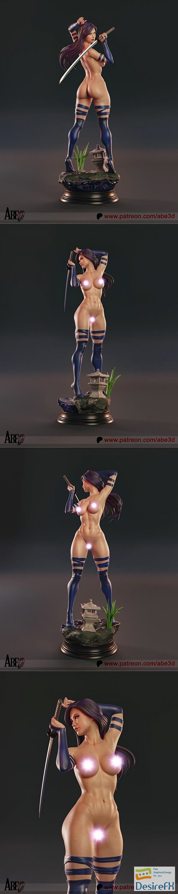 Abe3D – Psylocke 2 NSFW Version – 3D Print