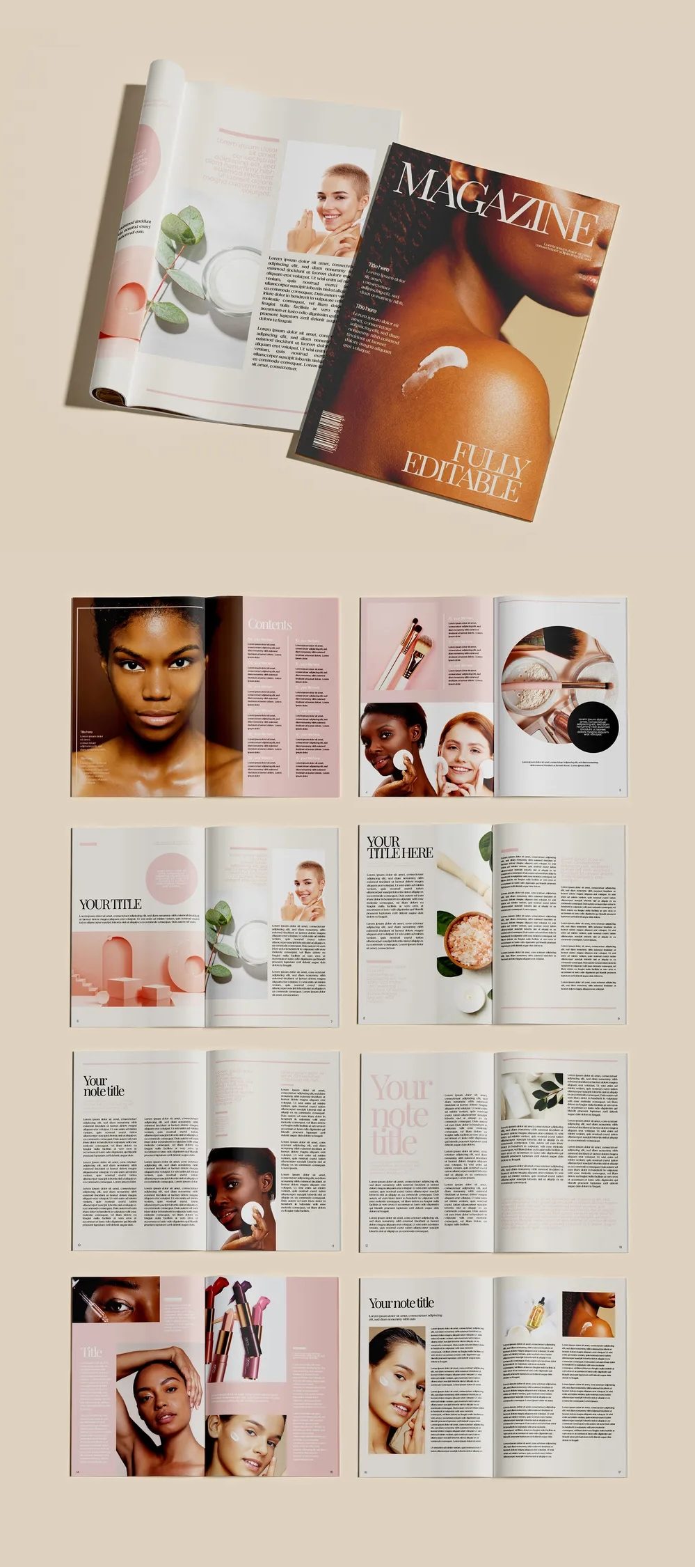 Adobestock - Beauty Magazine Layout 738265756