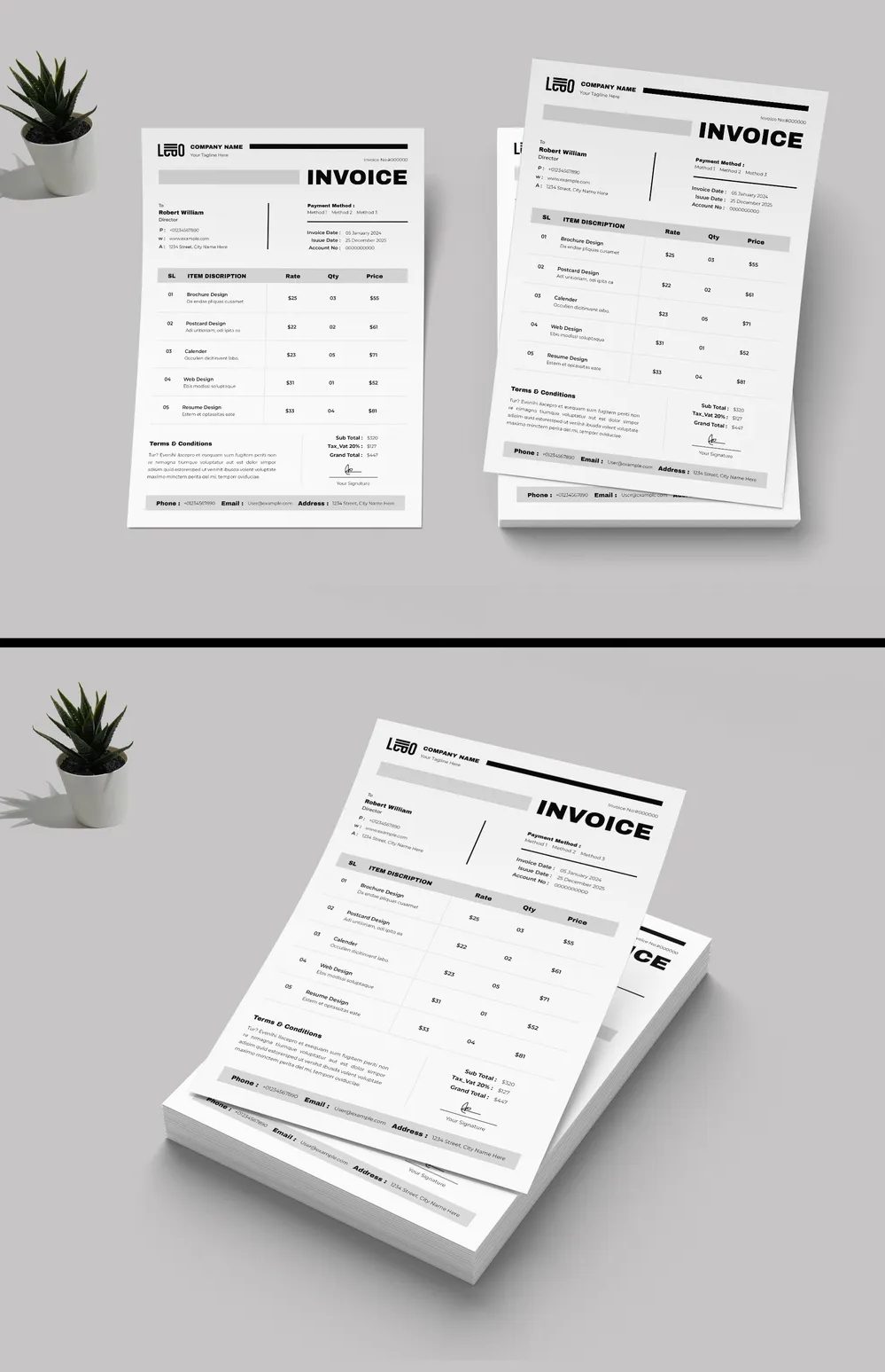 Adobestock - Business Invoice Template Layout 738487344