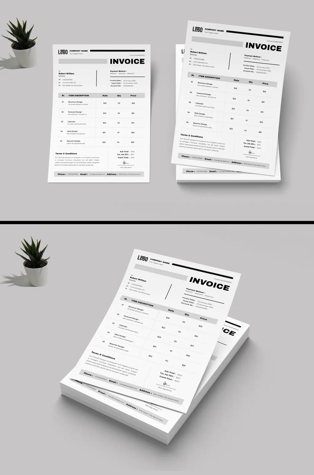 Adobestock - Business Invoice Template Layout 738487344