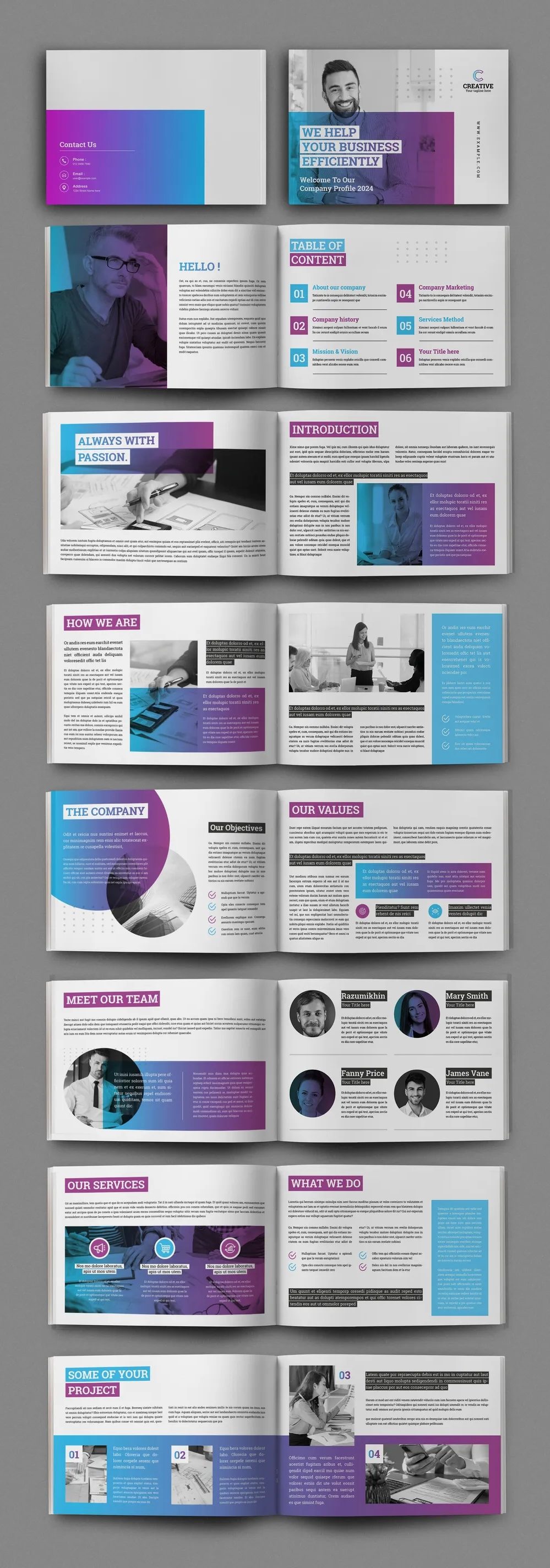 Adobestock - Colorful Company Brochure Template 723806352