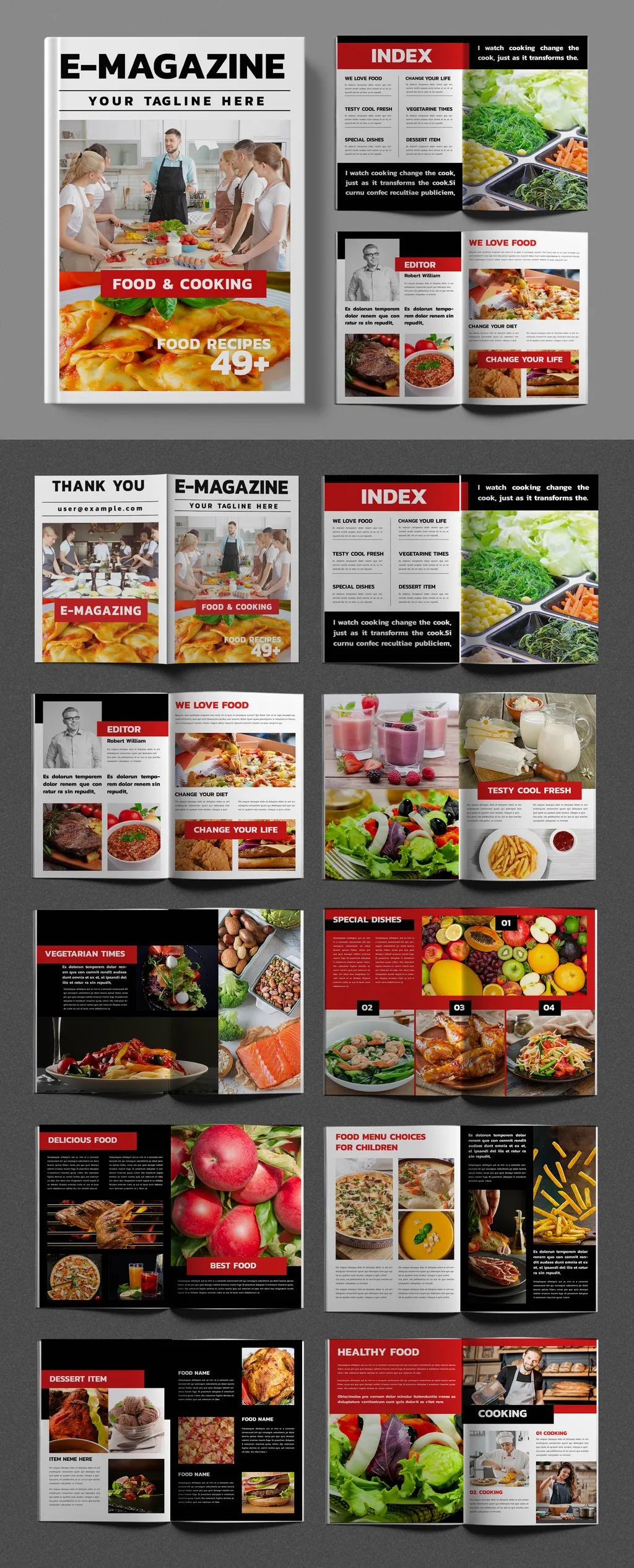 Adobestock - Cook Book Magazine Design 718545644
