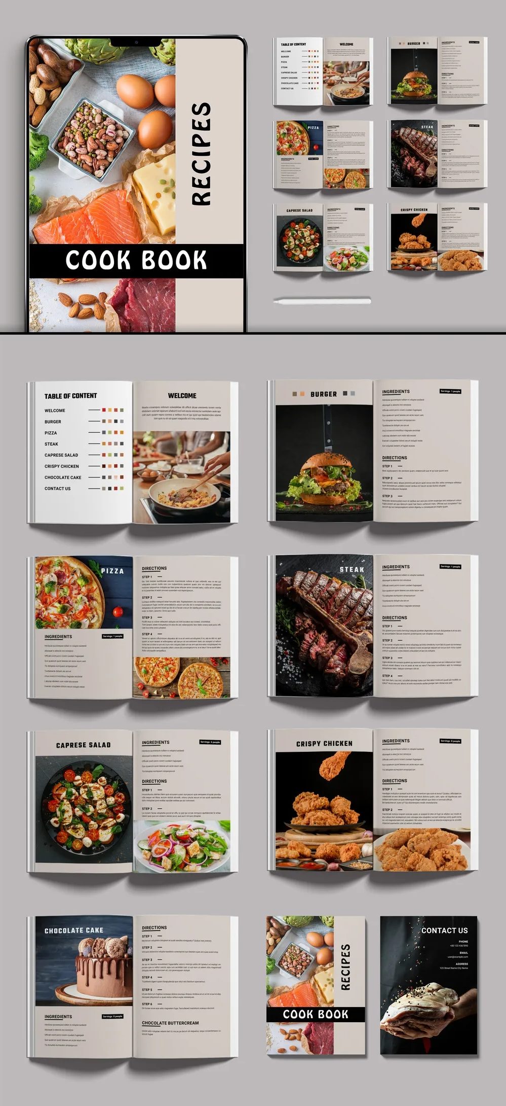 Adobestock - Cook Book Template Layout 735759871