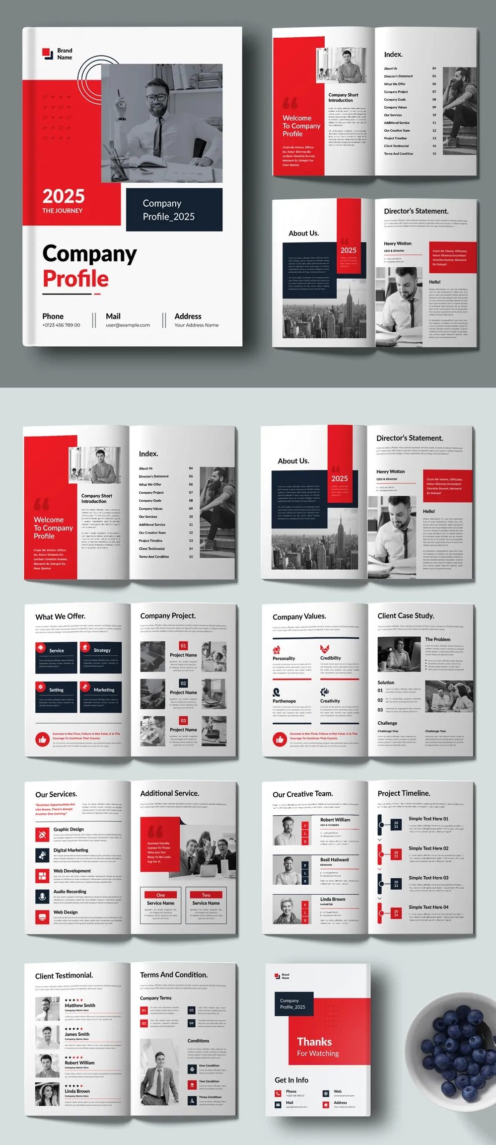 Adobestock - Corporate Company Profile With Red Color 728990258