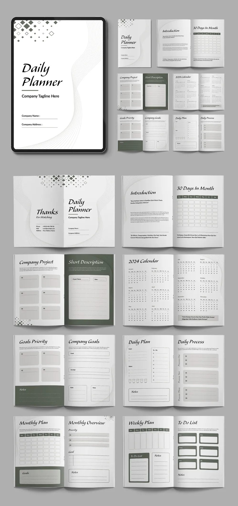 Adobestock - Daily Planner 2024 Template Layout 738487217